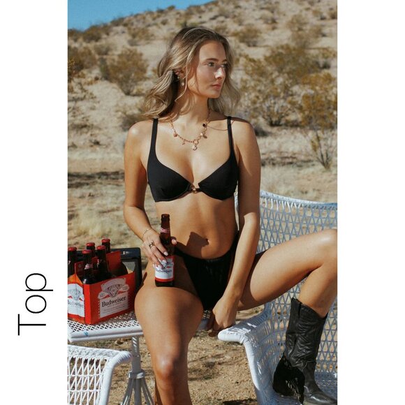 New DIPPIN DAISYS Kit Underwire Bikini Top, Charlie Cheeky Bikini Bottom Black M - Picture 12 of 16